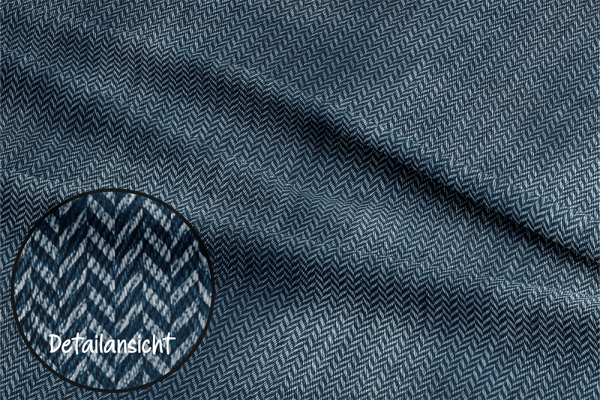 Ep - Fischgrät Denim/Jeansoptik - " Blue dark " - Bio French Terry